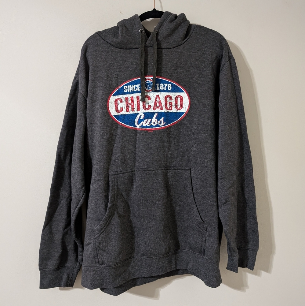 Genuine Merchandise Chicago Cubs Grey Pullover Fleece Hoodie Mens 2XL Baseball